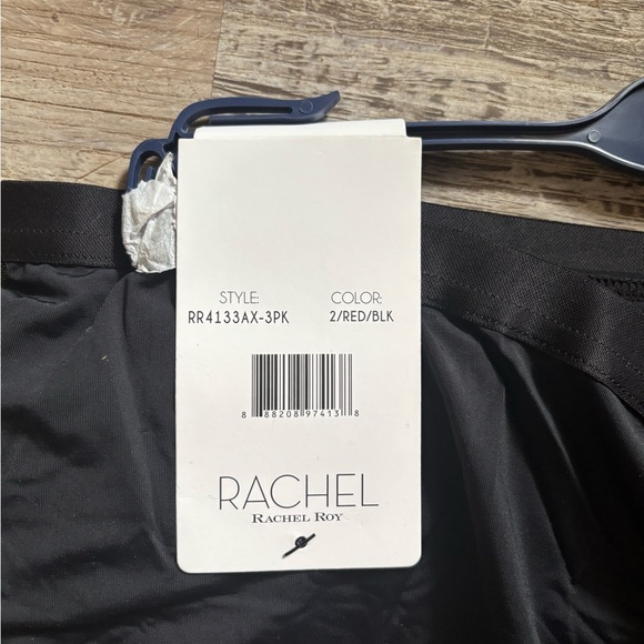 NWT RACHEL Rachel Roy Women's Panties 3-Pack Briefs- Red, Black, Pink - Picture 4 of 4
